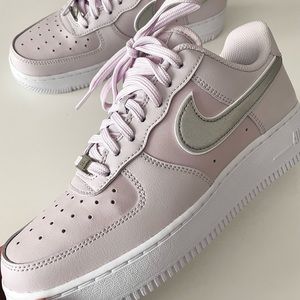 Brand new women’s Nike Air Forces in light lilac and silver